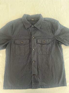 Theory Men's Dark Navy Button Shirt
